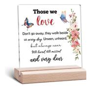 Sympathy Gift Clear Desk Decorative Sign Bereavement Memorial Gift for Loss Condolences Keepsake for Loss of Mom Dad Dog Friend Remembrance Acrylic Sign With Wooden Stand for Desk Table Shelf
