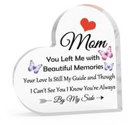 Sympathy Gift for Loss Loved Mom Remembrance Condolence Gift Acrylic Heart-Shaped Keepsake Bereavement Gifts for Loss of Mum In Memory of Mother Acrylic Heart Plaque Funeral Gifts for Women Men