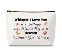 Sympathy Gift for Loss of Loved Makeup Bag Condolence Memorial for Loss of Mom Dad Remembrance Bereavement for Grief Son Daughter Grieving Present Butterfly Themed Cosmetic Bag Zipper Travel Pouch