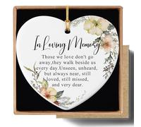 Sympathy Gift for the Family, Heart Ceramic Bereavement Gifts with Box, Printed Double Sided Design for Calm Remembrance, Thoughtful Memorial Gift for Friends and Family