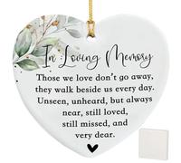 Sympathy Gift, Heart Hanging Bereavement Gifts for Loved Ones, Memorial Gift, White Matte Ceramic Keepsake for Comfort and Remembrance, Suitable for Home Office Display