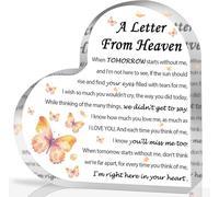 Sympathy Gifts - A Letter from Heaven- Memorial Gift for Loss of Mother Father Husband Son, Acrylic Heart Keepsake,Remembrance Sympathy Gifts （Butterfly）