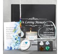 Sympathy Gifts Baskets- Crystal Glass Heart Condolence Memorial Gift for Bereavement, Grief Loss of Loved One, Sorry for Your Loss, Thinking of You, Daily Remembrance for Women Friends with Suncatcher