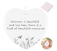 Sympathy Gifts, Ceramic Double Side Printed "Wherever A Beautiful Soul Has Been, There Is A Tail Of Beautiful Memories" Bereavement Gifts With Box, Condolence Keepsake, Memorial Grief Remembrance Gift