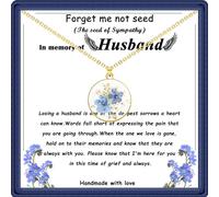 Sympathy Gifts for Loss of Husband, Forget Me Not Pressed Flowers Remembrance Necklace, Memorial Jewelry Comfort Gift for Grieving Wife, Adjustable, Metal, No Gemstone