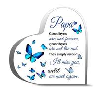 Sympathy Gifts For Loss Of Loved One Memorial Gifts For Loss Of Grandpa In Memory Of Papa Acrylic Heart Shaped Plaque Desk Decorations 4x4 In