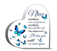 Sympathy Gifts For Loss Of Loved One Memorial Gifts For Loss Of Niece In Memory Of Niece Acrylic Heart Keepsake Acrylic Heart Shaped Plaque Desk Decorations 4x4 Inch