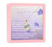 Sympathy Gifts for Loss of Loved One, Memorial Gifts Jewelry for Loss of Loved one, Forget Me Not Pressed Flower Necklace, In Memory of Loved One, Round