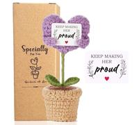 Sympathy Gifts for Loss of Mother - Positive Crochet with Heart-Warming Card - Keep Making Her Proud Memorial Gift - Bereavement Gift for Loss of Mom, Grandma, or Loved One