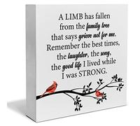 Sympathy Memorial Gift Decorative Wooden Box Sign a Limb Has Fallen from the Family Tree Wood Block Plaque Decor Home Shelf or Wall Display 5 * 5 in