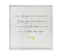 Sympathy Memorial Glass Ornament Token | Bereavement Remembrance Gift | Thoughtful Clear Crystal Keepsake | Sentimental Verse | 9x9x2cm