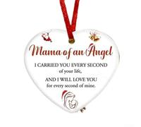 Sympathy Memorial Ornament Acrylic Heart Shaped with Hug from Heaven Message for Remembrance Decoration (B)