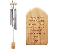 Sympathy Wind Chimes Memorial Gifts for Loss of a Loved One in Memory of Gift for Loss of Mother Father Outdoor Aluminum Tubes Wooden Wind Chimes for Garden/Patio Deco 28 Inch