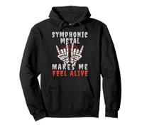 Symphonic Metal makes me feel Alive Hand Horns Skeleton Pullover Hoodie