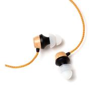 Symphonized ALN Premium Genuine Wood in-Ear Noise-isolating Headphones, Earbuds, Earphones with Mic (Orange Stripe)