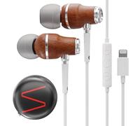 Symphonized Premium Wooden iPhone Wired Earphones (Apple MFI Certified), Deep Bass Sound, 3D Sound, Microphone and Volume Control, 90% Noise Cancelling Headphones with Lightning for iPhone SE to 14