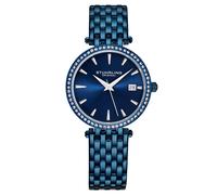Symphony 3929 Women's Quartz Crystal Studded Watch with Stainless Steel Bracelet STÜHRLING Original Blue One Size