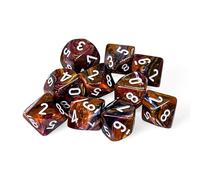 Symphony Festive Dice with White Numbers D10 16mm (5/8in) Pack of 10 Dice Chessex