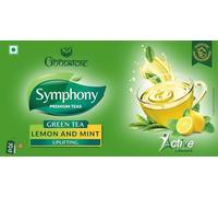 Symphony Green Tea - 25 Tea Bags with Free Honey Pack Inside | Lemon & Mint Flavour | Pure & Natural Detoxifying & Boost Immunity | Premium green tea loose leaf | Increases Metabolism