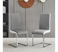 symphony grey and white faux leather dining chairs in pair