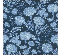 Symphony Navy Floral Vinyl Wallpaper Botanical Blue Living Room Feature Wall