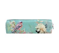 Symphony Pencil Case - Bird & Floral Stationery Pouch for Pens & Pencils - Decorative Zip Pen Holder for School, Office & Desk Organisation