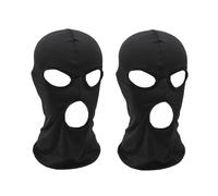 Symphonyw Balaclava Ski Mask, Motorcycle Balaclava Men Black Thin Full Face Mask for Motorcycle Bike Hunting Cycling Skiing (UK, Alpha, One Size, 2 Pcs 3 Hole Black)