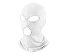 Symphonyw Balaclava Ski Mask, Motorcycle Balaclava Men Black Thin Full Face Mask for Motorcycle Bike Hunting Cycling Skiing (UK, Alpha, One Size, 3 Hole White)