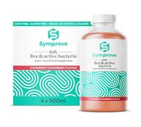 Symprove Water-Based Gut Supplement With Live & Active Bacteria, Strawberry and Raspberry Flavour 4x500ml