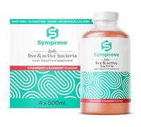 Symprove Water-Based Gut Supplement With Live & Active Bacteria, Strawberry and Raspberry Flavour 4x500ml