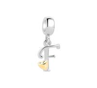 Symreite Letter F Charm - 925 Sterling Silver with 5A Cubic Zirconia, Initial Pendant for Women & Girls, Fits Pandora Bracelets