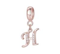 Symreite Letter H Charm - 925 Sterling Silver with 5A Cubic Zirconia, Initial Pendant for Women & Girls, Fits Pandora Bracelets