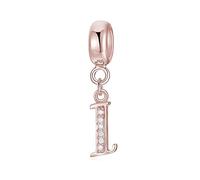 Symreite Letter I Charm - 925 Sterling Silver with 5A Cubic Zirconia, Initial Pendant for Women & Girls, Fits Pandora Bracelets