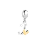 Symreite Letter J Charm - 925 Sterling Silver with 5A Cubic Zirconia, Initial Pendant for Women & Girls, Fits Pandora Bracelets
