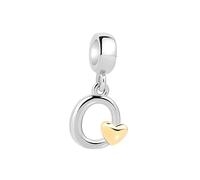 Symreite Letter O Charm - 925 Sterling Silver with 5A Cubic Zirconia, Initial Pendant for Women & Girls, Fits Pandora Bracelets