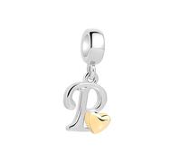Symreite Letter P Charm - 925 Sterling Silver with 5A Cubic Zirconia, Initial Pendant for Women & Girls, Fits Pandora Bracelets