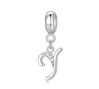 Symreite Letter Y Charm - 925 Sterling Silver with 5A Cubic Zirconia, Initial Pendant for Women & Girls, Fits Pandora Bracelets