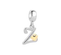 Symreite Letter Z Charm - 925 Sterling Silver with 5A Cubic Zirconia, Initial Pendant for Women & Girls, Fits Pandora Bracelets