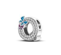 Symretie Initial Letter 'Q' 925 Sterling Silver Charm Bead - Compatible with Pandora Bracelets, Dangle Pendant Charm, Suitable for Necklaces & Bracelets, Ideal Jewelry Gift for Women