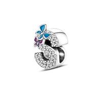 Symretie Initial Letter 'S' 925 Sterling Silver Charm Bead - Compatible with Pandora Bracelets, Dangle Pendant Charm, Suitable for Necklaces & Bracelets, Ideal Jewelry Gift for Women