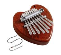 Symtmetry Symmetry Finger Thumb Piano, 8 Key Exquisite Finger Thumb Piano, Marimba Musical Good Accessory Pendant Gift, Mini 8 Keys Kalimba Thumb Piano, Piano Gift for Kids Adult (WOOD Heart)