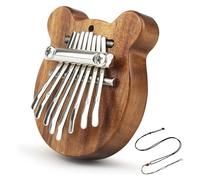 Symtmetry Symmetry Finger Thumb Piano, 8 Key Exquisite Finger Thumb Piano, Marimba Musical Good Accessory Pendant Gift, Mini 8 Keys Kalimba Thumb Piano, Piano Gift for Kids Adult (WOOD BEAR)