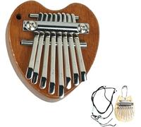 Symtmetry Symmetry Finger Thumb Piano,8 Key Exquisite Finger Thumb Piano,Mini Kalimba Thumb Piano,Marimba Musical Good Accessory Pendant Gift,Portable Thumb Piano for Beginners (Wood Heart)