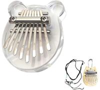 Symtmetry Symmetry Finger Thumb Piano,8 Key Exquisite Finger Thumb Piano,Mini Kalimba Thumb Piano,Marimba Musical Good Accessory Pendant Gift,Portable Thumb Piano for Beginners (Crystal Bear)