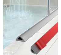 Symyda Hollow Triangle Shower Threshold Water Dam 170cm - Complete Kit with Adhesion Primer, Wheelchair Accessible Barrier, Stable Wet Room Floor Barrier for Walk-In & Curbless Showers, grey