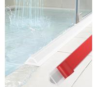 Symyda Hollow Triangle Shower Threshold Water Dam 170cm - Complete Kit with Adhesion Primer, Wheelchair Accessible Barrier, Stable Wet Room Floor Barrier for Walk-In & Curbless Showers, transparent