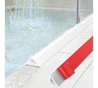 Symyda Hollow Triangle Shower Threshold Water Dam 250cm - Complete Kit with Adhesion Primer, Wheelchair Accessible Barrier, Stable Wet Room Floor Barrier for Walk-In & Curbless Showers, white