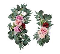 SynapSYA Artificial Floral Swags Artificial Wedding Arch Flowers Kit Rose Blue Garland Drapes for Decorations Welcome Sign(Color8)