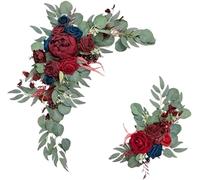 SynapSYA Artificial Floral Swags Artificial Wedding Arch Flowers Kit Rose Blue Garland Drapes for Decorations Welcome Sign(A3)