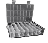 SynapSYA Heavy Duty Storage Organiser Practical 24 Grids Compartment Plastic Storage Box Jewelry Earring Bead Screw Holder Case Display Organizer Container for Screws, Nails(White)